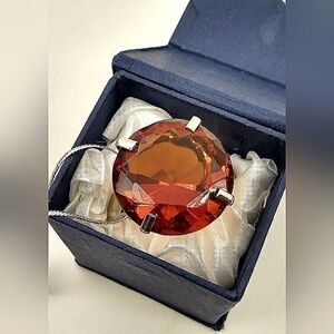 November Birth Stone Silver Tone Ring Charm Key Ring Pendant Jewelry